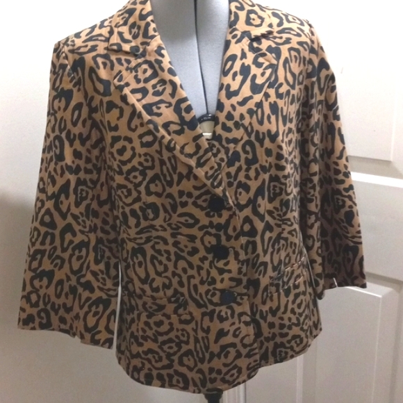 Linea by LouisDell'Olia, Animal print Jacket/Blazer Sz Med - Picture 3 of 6